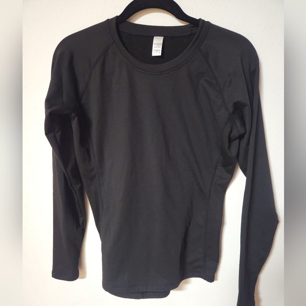 Black Long Sleeve Fleece Top Size M